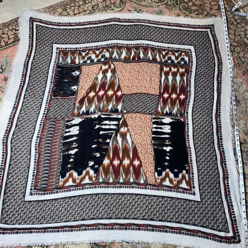 New! Tribal PatternXtra Woven WRAP Scarf, Beautiful & versatile 45” Square 💕🔥